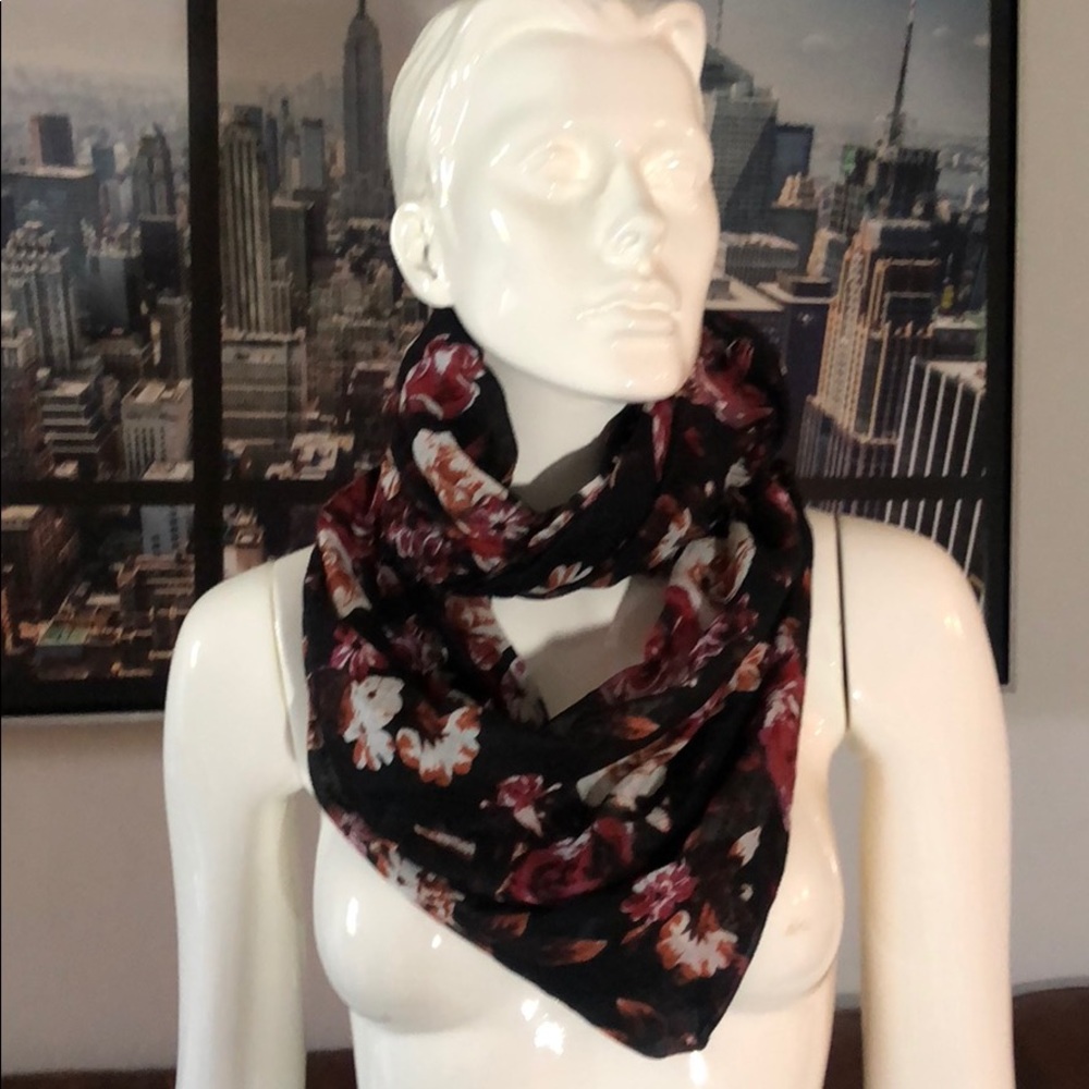 70” x 26” soft floral scarf